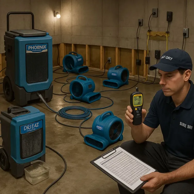 Structural Drying and Dehumidification process in Charleston, ME